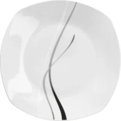 Van Well Frühstücksservice Silver Night, 12tlg 6 Personen, 6 Kaffeebecher + 6 Teller, Linien-Dekor -Küchenbedarf Geschäft 881248a4f152ad0cd7c69b9c6939bbeb