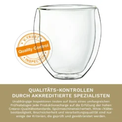 Creano Doppelwandige Gläser 400ml „DG-Bauchig“, 4er Set, Großes Thermoglas Doppelwandig Aus Borosilikatglas, Kaffeegläser, Teegläser, Latte Gläser, Doppelwandgläser -Küchenbedarf Geschäft 887796dac69dbb4822d5bb9f23a63f32