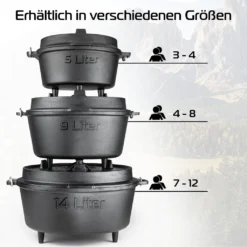 Dutch Oven 9L IRONO - Guseissen Topf - Dutch Oven Set - Feuertopf - 9 Liter - Mit Pfannendeckel, Transport- Und Schutztasche, Deckelheber Und Gebrauchsanweisung 12 Dutch Oven 9L IRONO - Guseissen Topf - Dutch Oven Set - Feuertopf - 9 Liter - Mit Pfannendeckel, Transport- Und Schutztasche, Deckelheber Und Gebrauchsanweisung -Küchenbedarf Geschäft 88b0113c875eccfe39e63431cb33f1b1
