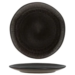 18tlg. Teller Set Reactive Glaze Black 6 Pers. Steingut Teller Schale Schwarz -Küchenbedarf Geschäft 8a39f488a50dcf26c224d9e10a862f2a