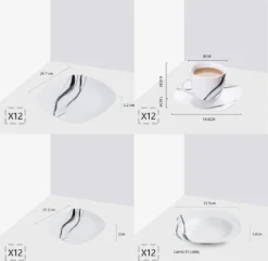 VEWEET Tafelservice 'Teresa' Aus Porzellan, 60-tlg Kombiservice Mit Kaffeetassen 175 Ml, Untertasse, Dessertteller, Speiseteller Und Suppenteller, Komplettservice Für 12 Personen 10 VEWEET Tafelservice 'Teresa' Aus Porzellan, 60-tlg Kombiservice Mit Kaffeetassen 175 Ml, Untertasse, Dessertteller, Speiseteller Und Suppenteller, Komplettservice Für 12 Personen -Küchenbedarf Geschäft 8a4adb6215835f9d92c5ef471e2b6e33