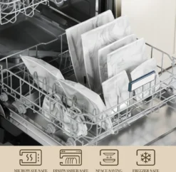 MALACASA, Serie Blance, Kombiservice 30 Tlg. Marmor Porzellan Geschirrset Eckig Tafelservice Mit 180 Ml Kaffeetassen, Untertassen, Dessertteller, Tiefteller Und Flachteller -Küchenbedarf Geschäft 8d498625edeefcef21b73e728d331d1f