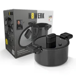 N8WERK Aluguss-Energiespartopf Kochtopf Topf Energiespartopf Aluguss 5,8 L Induktion Deckel Suppentopf Ø 24 Cm -Küchenbedarf Geschäft 8f166c8eef3578e1bace4ad9e2eaeb5f