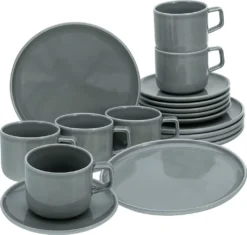CreaTable 16734 Kaffeeservice Chef Collection Für 6 Personen, Porzellan, Grau (1 Set, 18-teilig) -Küchenbedarf Geschäft 8f8d79f5cb7939cd486b0fe95facdbea