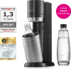 SodaStream Wassersprudler Titan Ohne CO2-Zylinder, 1x 1L Glasflasche Und 1x 1L Kunststoff-Flasche