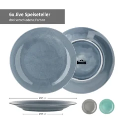 24tlg Geschirrset Jive 6Pers Kaffeebecher Suppenteller Kuchenteller Speiseteller Porzellan Bunt -Küchenbedarf Geschäft 92793f3d9d4f7fb5b40a5895e45c4e8f