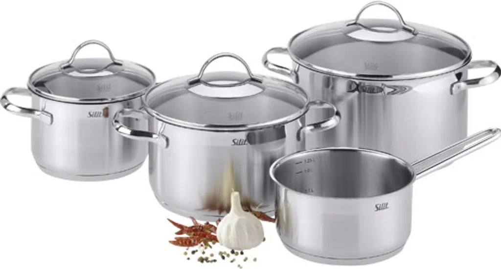 Silit Achat Topfset 4-teilig, Töpfe Mit Glasdeckel, Induktionstöpfe, Edelstahl Poliert, Induktion, Unbeschichtet, Backofengeeignet 6 Silit Achat Topfset 4-teilig, Töpfe Mit Glasdeckel, Induktionstöpfe, Edelstahl Poliert, Induktion, Unbeschichtet, Backofengeeignet – Bild 4