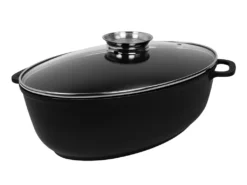 Aluguss Bräter Gänsebräter Schmorrtopf Alugussbräter Antihaft Mit Glasdeckel