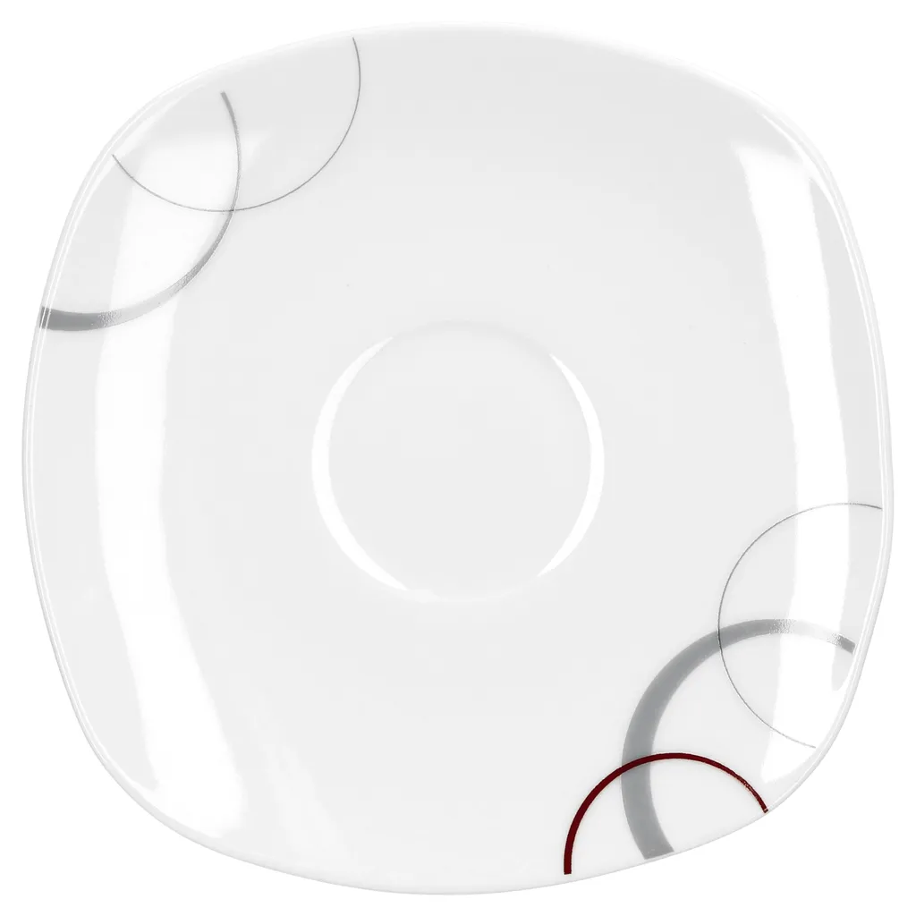 Kaffeeservice Palazzo 18tlg. - Weiß MitNachbildung-Kreisen In Grau Und Dunkelrot - Für 6 Personen 8 Kaffeeservice Palazzo 18tlg. - Weiß MitNachbildung-Kreisen In Grau Und Dunkelrot - Für 6 Personen – Bild 6
