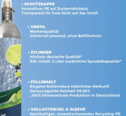 Wassersprudler, Trinkwassersprudler, Wasserzubereiter, Soda Maker, Bubble Maker, CO2 Spar-Set Inklusiv- Farbe: Schwarz -Küchenbedarf Geschäft 95c7db4130fac11fb59bf4927b674077