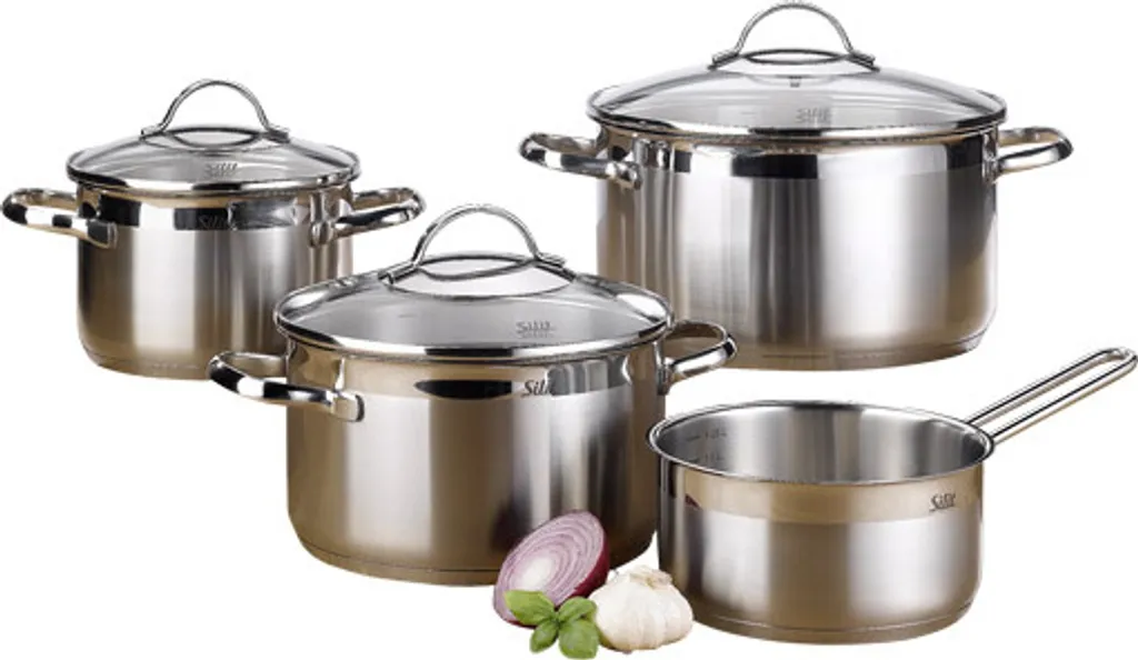 Silit Achat Topfset 4-teilig, Töpfe Mit Glasdeckel, Induktionstöpfe, Edelstahl Poliert, Induktion, Unbeschichtet, Backofengeeignet 8 Silit Achat Topfset 4-teilig, Töpfe Mit Glasdeckel, Induktionstöpfe, Edelstahl Poliert, Induktion, Unbeschichtet, Backofengeeignet – Bild 6