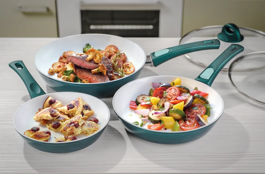 Genius Cerafit Fusion Bratpfannen-Set (7 Teile) Ø 20 Cm Ø 24 Cm Ø 28 Cm In Smaragdgrün Mit Antihaft-Beschichtung; A24055 5 Genius Cerafit Fusion Bratpfannen-Set (7 Teile) Ø 20 Cm Ø 24 Cm Ø 28 Cm In Smaragdgrün Mit Antihaft-Beschichtung; A24055 – Bild 3