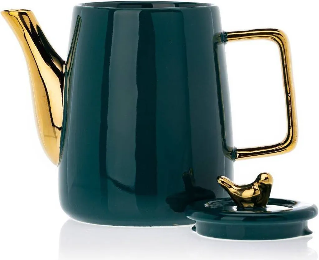 HowHomely Kaffeeservice Keramik 4 Personen - Teeservice 10-tlg. - Grün-Gold 7 HowHomely Kaffeeservice Keramik 4 Personen - Teeservice 10-tlg. - Grün-Gold – Bild 5