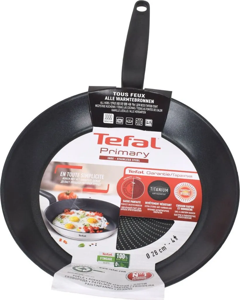 TEFAL E3090604 PRIMÄRE Edelstahlpfanne Mit Antihaftbeschichtung 28 Cm Induktionskompatibel 9 TEFAL E3090604 PRIMÄRE Edelstahlpfanne Mit Antihaftbeschichtung 28 Cm Induktionskompatibel – Bild 7