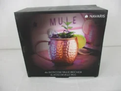 Navaris Moscow Mule Becher 4er Set - 4x Kupferbecher Für Moskau Mule Gin Bier - Cocktail Mug Gehämmert - Tasse Aus Edelstahl Mit Kupfer -Küchenbedarf Geschäft 9a02991084ec7c08745cf74d55743115