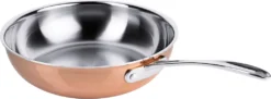 Contacto Pfanne, Tief, Aus Kupfer 28 Cm Aus Mehrschichtmaterial, Genieteter Stielgriff Aus Edelstahl, Induktionsgeeignet