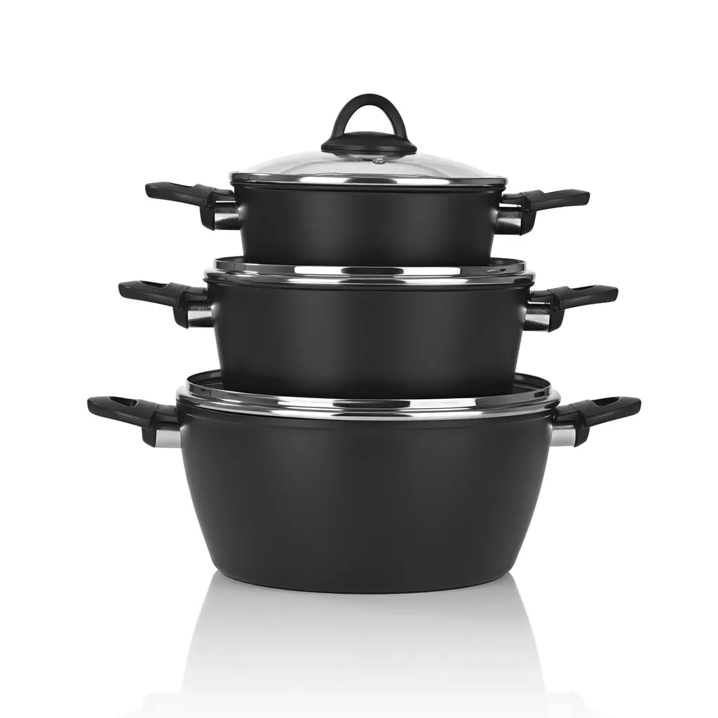 Bratoni Aluminium-Kochtopf Schwarz Mit Glasdeckel - Geschmiedet - 24 Cm Kochtopf Topf Glasdeckel Töpfe Suppentopf Deckel 24cm Geschmiedet Universaltopf 7 Bratoni Aluminium-Kochtopf Schwarz Mit Glasdeckel - Geschmiedet - 24 Cm Kochtopf Topf Glasdeckel Töpfe Suppentopf Deckel 24cm Geschmiedet Universaltopf – Bild 5