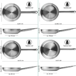 ONVAYA® Edelstahlpfannen-Set | Bratpfanne | Ohne Beschichtung | Induktion & Backofengeeignet | Profipfannen Komplettset | Ø 20/24/28/32cm 13 ONVAYA® Edelstahlpfannen-Set | Bratpfanne | Ohne Beschichtung | Induktion & Backofengeeignet | Profipfannen Komplettset | Ø 20/24/28/32cm -Küchenbedarf Geschäft a289efb76bca0f346a6a107723389b5a