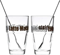 Leonardo Latte Macchiatto Becher 'Solo LM' Mit Löffel, 400ml, Ø 8,5 X 14,7cm (4er Set) -Küchenbedarf Geschäft a342d7753619314b1a58ebcb16f184bf