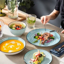 Vancasso Kombiservice »BONBON« Gesschirrset Aus Steinzeug, 24 Teiliges Tafelservice Set, Vintage Aussehen -Küchenbedarf Geschäft a370ca63bb58cdef289cd9902b87a483