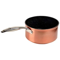 Excellence Cuivre Ø16 Cm By Kitchen Pro - Stielkasserolle 16cm Ohne Deckel, Kochtopf Klein 1,5 Liter, Aus Kupfer Und Rostfreiem Edelstahl - Induktion