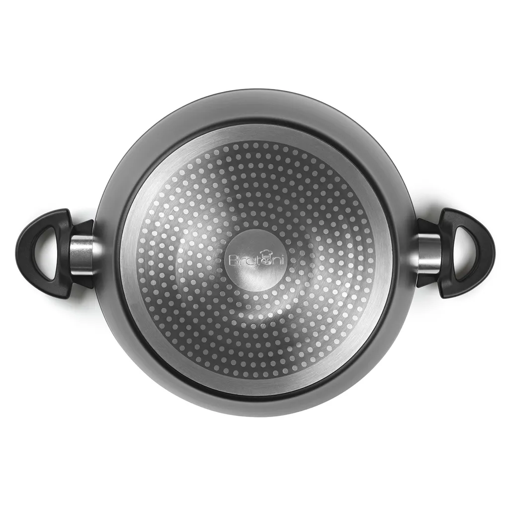 Bratoni Aluminium-Kochtopf Schwarz Mit Glasdeckel - Geschmiedet - 24 Cm Kochtopf Topf Glasdeckel Töpfe Suppentopf Deckel 24cm Geschmiedet Universaltopf 4 Bratoni Aluminium-Kochtopf Schwarz Mit Glasdeckel - Geschmiedet - 24 Cm Kochtopf Topf Glasdeckel Töpfe Suppentopf Deckel 24cm Geschmiedet Universaltopf – Bild 2