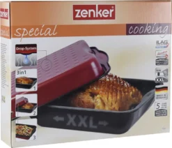 Zenker XXL-Bräter Mit Deckel, Schwarz/Rot, 7200 -Küchenbedarf Geschäft a8a713d76686366c2e6d038175b32857
