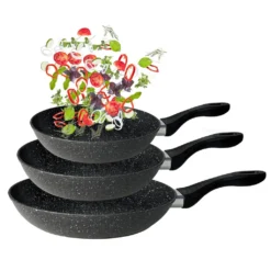 Cheffinger Aluminiumguss-Bratpfannen-Set Schwarz 3 Stück -Küchenbedarf Geschäft ab86a87a53ea275ab02050bc4ce4873d