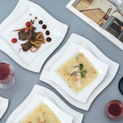 MALACASA, Serie Amparo, Porzellan Tafelservice 24 Tlg. Kombiservice 12 Speiseteller Und 12 Suppenteller Für 12 Personen -Küchenbedarf Geschäft abd3e44a615a9306e4ed306eb6b46359