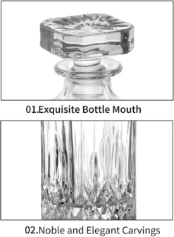 Amisglass Whiskey Karaffe Mit 2 Gläsern, Whiskey Set, 3-teilig, Whisky Dekanter 700ml Und Whisky Gläser 300ml 2 Stück, Kristallgläser & Longdrinkgläser -Küchenbedarf Geschäft ac5622b57c0a53cbb5babd735ed7343d