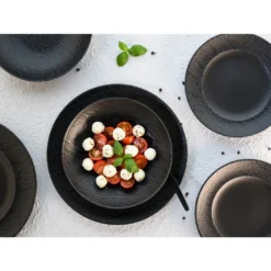 CreaTable 33320 Tafelservice Rondo Schiefer Für 6 Personen, Steinzeug, Schwarz (1 Set, 12-teilig) -Küchenbedarf Geschäft adf9345cdee657cff85fb35757bafbc5