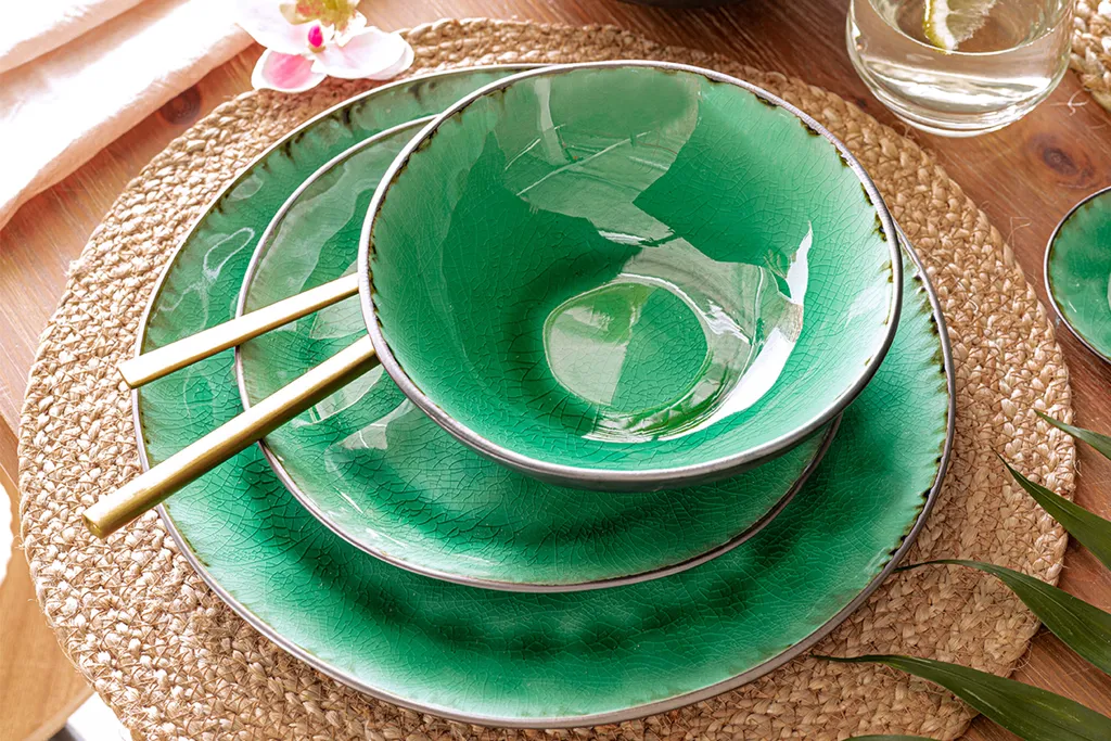 Sänger SÄNGER Steingut Geschirrset Palm Beach, Tafelservice & Servierplatten Set 23 Teilig Für 4 Personen 5 Sänger SÄNGER Steingut Geschirrset Palm Beach, Tafelservice & Servierplatten Set 23 Teilig Für 4 Personen – Bild 3