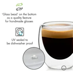 Klarstein Glaswerk Vienna Doppelwandige Gläser , Thermoglas , Trinkglas , Espresso-, Kaffee- Und Shotglas , 4 Stück , Für Heiße Und Kalte Getränke , 80 Ml , Borosilikatglas , Hitze- Und Kältebeständig , Handgemacht , Spülmaschinenfest , Thermoeffekt 12 Klarstein Glaswerk Vienna Doppelwandige Gläser , Thermoglas , Trinkglas , Espresso-, Kaffee- Und Shotglas , 4 Stück , Für Heiße Und Kalte Getränke , 80 Ml , Borosilikatglas , Hitze- Und Kältebeständig , Handgemacht , Spülmaschinenfest , Thermoeffekt -Küchenbedarf Geschäft b0849fba7ede03d6ae0692cc4682809e