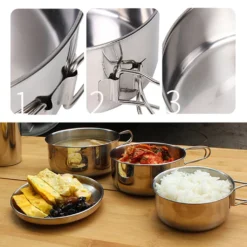 4 Teile / Satz Edelstahl Faltbarer Und Stapelbarer Campingtopf Kompakte Campingpfannen 11 4 Teile / Satz Edelstahl Faltbarer Und Stapelbarer Campingtopf Kompakte Campingpfannen -Küchenbedarf Geschäft b0c3f37529025a22586882d6bc8f8f46