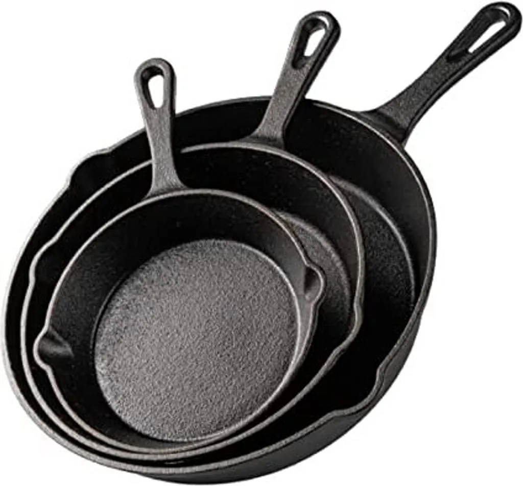 Nuovva Cast Iron - Skillet Casserole Set - 3 Piece - Skillet / Cast Iron Skillet (15cm-20cm-25cm) - Geeignet Für Alle Wärmequellen 3 Nuovva Cast Iron - Skillet Casserole Set - 3 Piece - Skillet / Cast Iron Skillet (15cm-20cm-25cm) - Geeignet Für Alle Wärmequellen