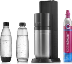 SodaStream DuoTitan Trinkwassersprudler, Inkl. 1x 1 Liter Glasflasche, 1x 1 Liter PET, 1 X Quick Connect Zylinder -Küchenbedarf Geschäft b286ce5d3d02012a4ac9a9fcb14bf28f