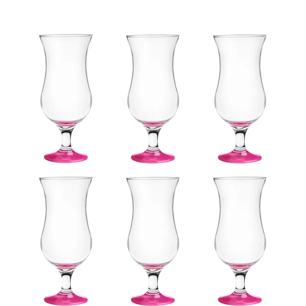 Platinux Cocktailgläser Set 6 Stück 420ml Longdrinkgläser Bargläser Hurricane Groß (Pink) 4 Platinux Cocktailgläser Set 6 Stück 420ml Longdrinkgläser Bargläser Hurricane Groß (Pink) – Bild 2