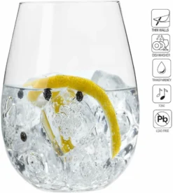 KROSNO Harmony Große Weißweingläser Ohne Stiel, 6er-Set, 500 Ml -Küchenbedarf Geschäft b4966da070c9595723acb7eba022435e