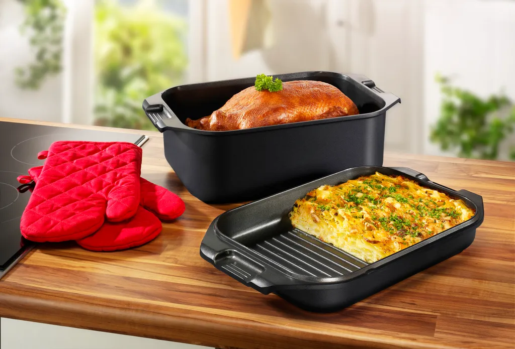 Karcher Bräter 2in1 (Aluguss, 8,7 Liter, Induktion, Inkl. Deckel Und Topfhandschuhen) Schwarz 6 Karcher Bräter 2in1 (Aluguss, 8,7 Liter, Induktion, Inkl. Deckel Und Topfhandschuhen) Schwarz – Bild 4