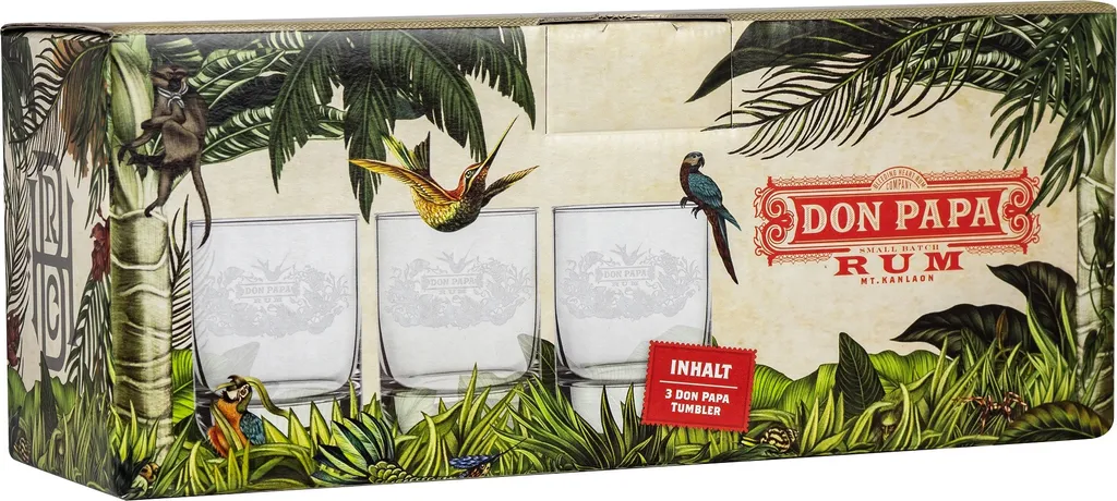 Don Papa Glas - Rumtumbler Im Umkarton (3 Stück) 4 Don Papa Glas - Rumtumbler Im Umkarton (3 Stück) – Bild 2