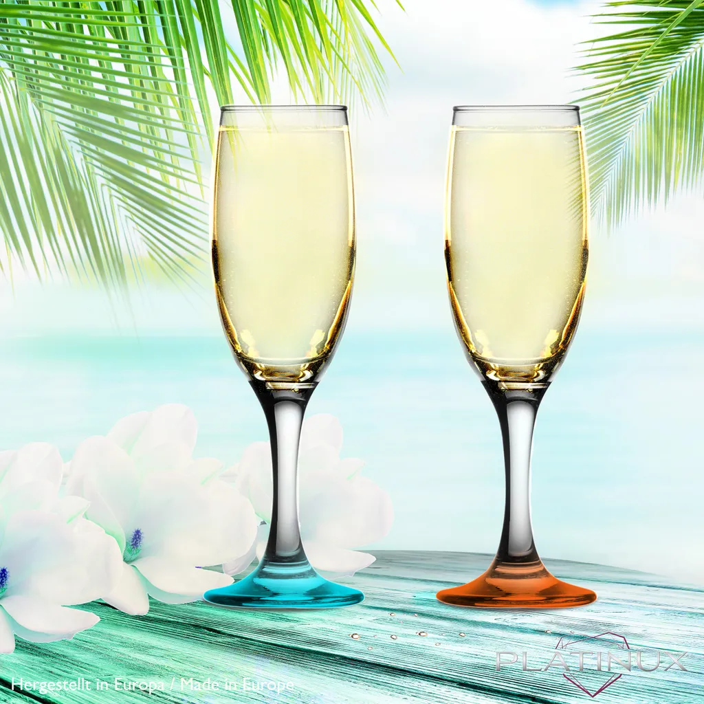 Sektgläser Bunt Aus Glas 150ml (max.190ml) Set 6-Teilig Champagnergläser Prosecco Gläser 4 Sektgläser Bunt Aus Glas 150ml (max.190ml) Set 6-Teilig Champagnergläser Prosecco Gläser – Bild 2