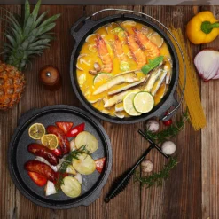 Velaze Topf-Sets, Feuertopf Aus Gusseisen Mit Füßen & Deckel, Topf Mit Henkel, Gusstopf Mit Deckelheber, Bräter Für Camping, Garten, 3.5L/1L 13 Velaze Topf-Sets, Feuertopf Aus Gusseisen Mit Füßen & Deckel, Topf Mit Henkel, Gusstopf Mit Deckelheber, Bräter Für Camping, Garten, 3.5L/1L -Küchenbedarf Geschäft bbfa65209af2d1656cb9b62607c3d9ee