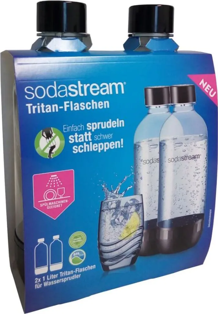 Doppelpack! SodaStream Quadro Pack, Durchsichtig, 4 X 1L Tritan-Flasche - Spülmaschinengeeignet! (BPA Frei) 5 Doppelpack! SodaStream Quadro Pack, Durchsichtig, 4 X 1L Tritan-Flasche - Spülmaschinengeeignet! (BPA Frei) – Bild 3