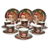 18tlg Kaffeeservice Santa 6 Personen Weihnachtsdekor Advent Weihnachtsmann Porzellan -Küchenbedarf Geschäft bf991b36272a420b80d04ffd1c9efb90
