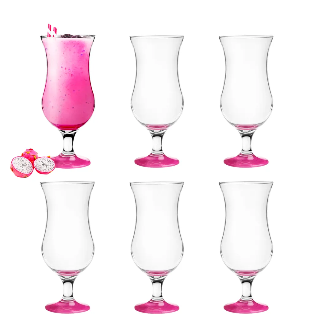 Platinux Cocktailgläser Set 6 Stück 420ml Longdrinkgläser Bargläser Hurricane Groß (Pink) 3 Platinux Cocktailgläser Set 6 Stück 420ml Longdrinkgläser Bargläser Hurricane Groß (Pink)