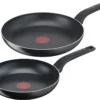 Tefal Easy Cook & Clean 2-teiliges Aluminium Bratpfannenset 24 + 28 Cm, Titanium Antihaftversiegelung, Thermo-Signal, Diffusion Pfannenboden Für Fast Alle Herdarten Außer Induktion -Küchenbedarf Geschäft c47d6f4266eb3931834fb0afa18eaf03