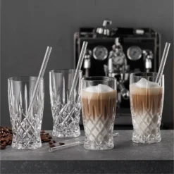 Nachtmann Latte Macchiato Set/4 + 4 Glastrinkhalme 7604/8tlg. Noblesse 104671 -Küchenbedarf Geschäft c4ffe78611215c19557876463ad56aa6