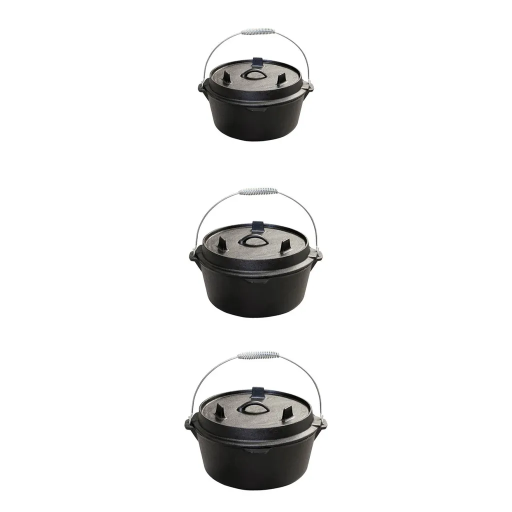 Dutch Oven | Feuertopf Qt 4.5 Ohne Füße Aus Gusseisen - Camping Bräter BBQ 9 Dutch Oven | Feuertopf Qt 4.5 Ohne Füße Aus Gusseisen - Camping Bräter BBQ – Bild 7