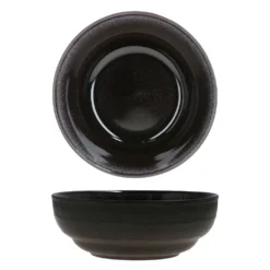 18tlg. Teller Set Reactive Glaze Black 6 Pers. Steingut Teller Schale Schwarz -Küchenbedarf Geschäft cac0631cb1528b4120d818267efb0434