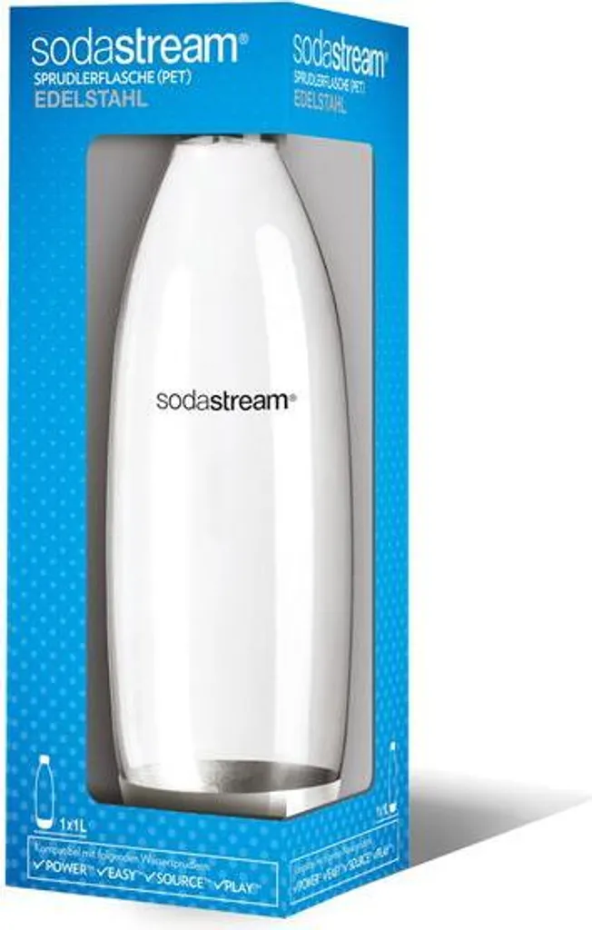SodaStream Soda Stream PET Fuse Ersatzflasche 1 Liter Edelstahl 4 SodaStream Soda Stream PET Fuse Ersatzflasche 1 Liter Edelstahl – Bild 2